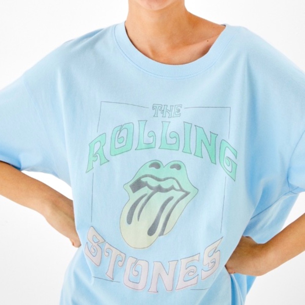 NWT AE ROLLING STONES OVERSIZED Boyfriend Band Tee - Picture 3 of 12
